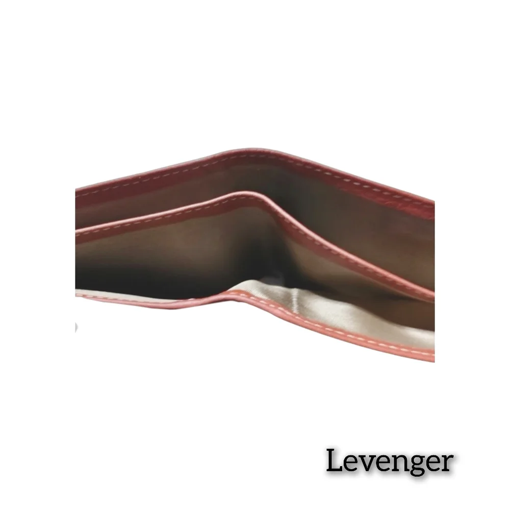 Levenger - Genuine Leather Bifold Wallet with Zippered Pocket for Change